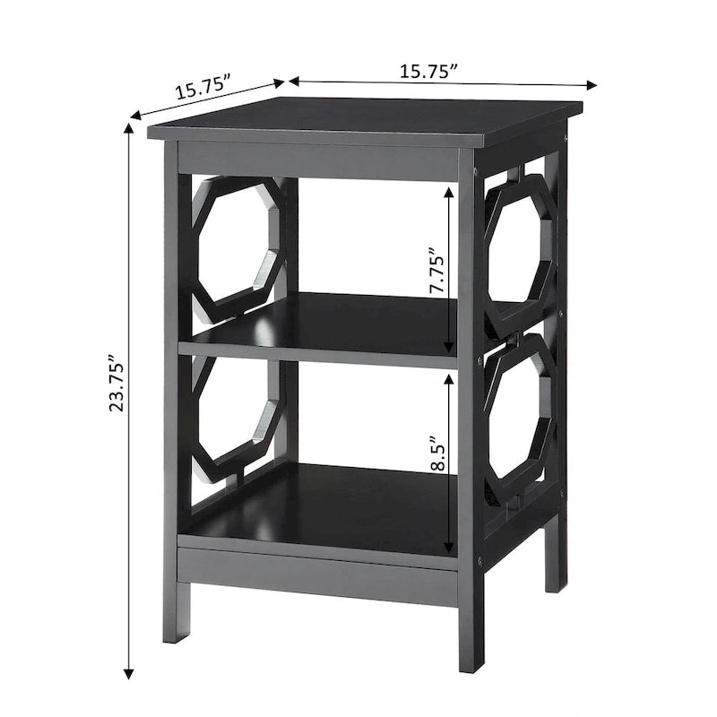 Omega End Table with Shelves