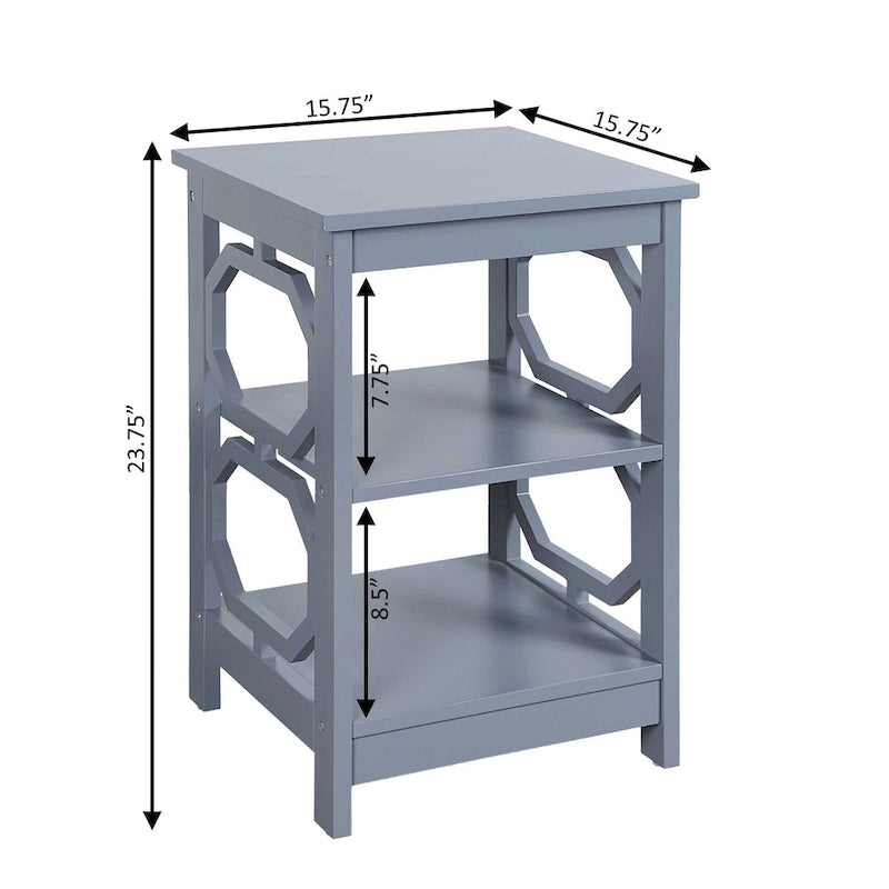Omega End Table with Shelves