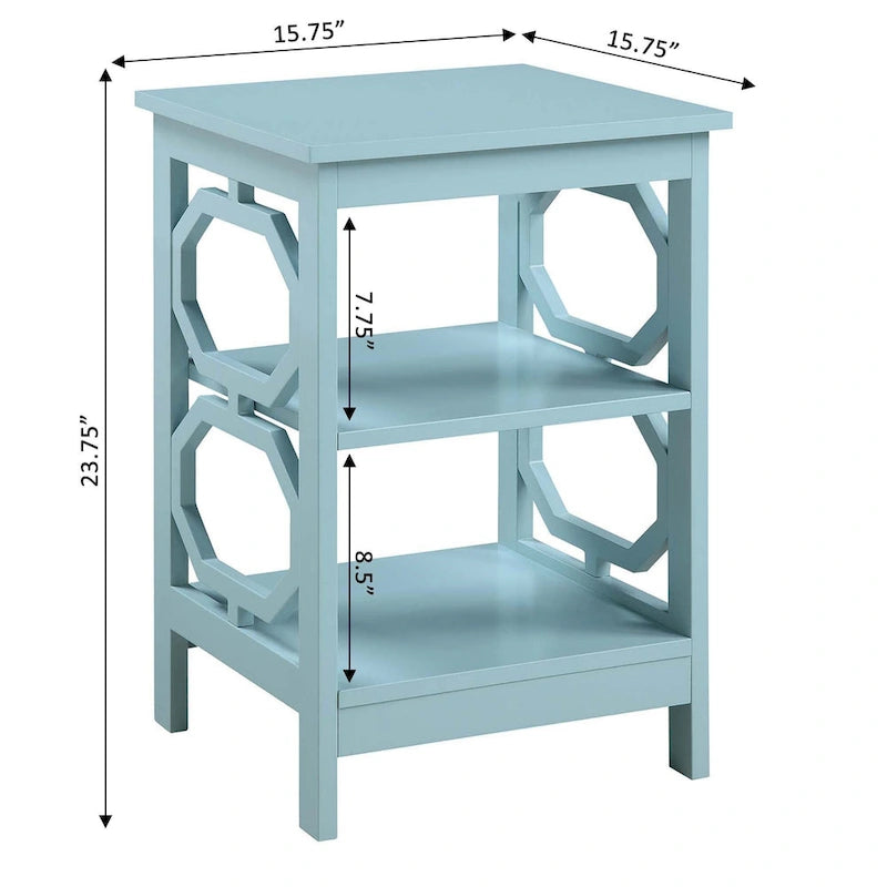 Omega End Table with Shelves