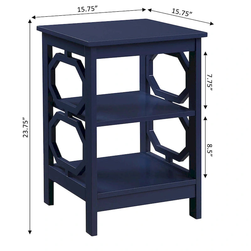 Omega End Table with Shelves