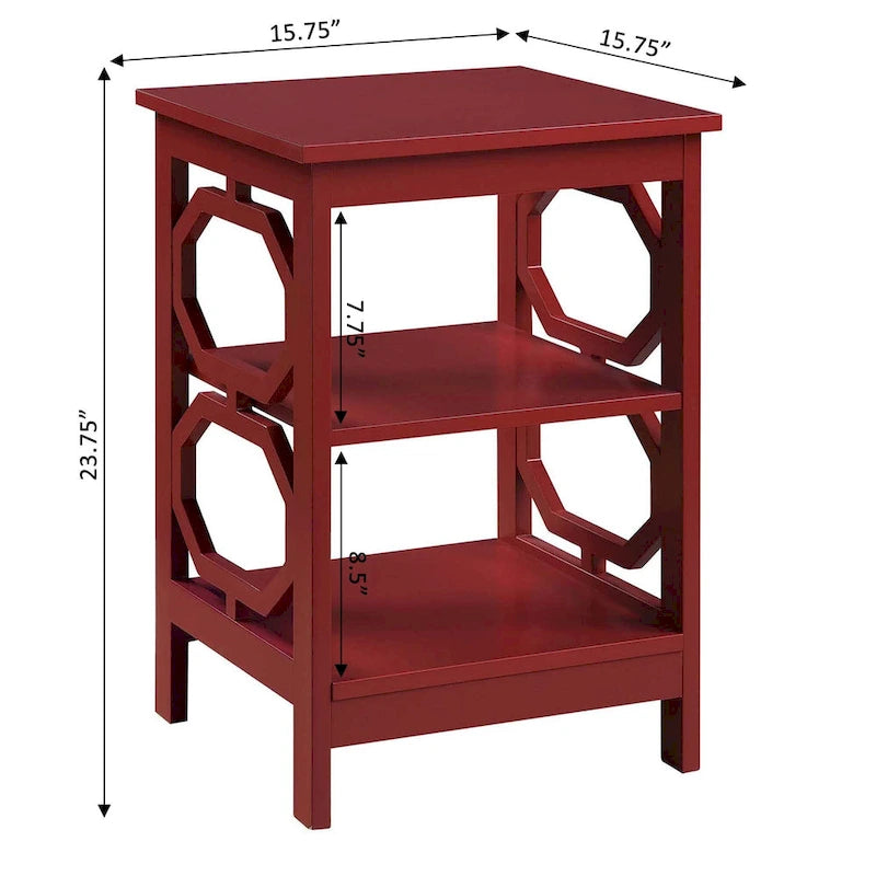 Omega End Table with Shelves