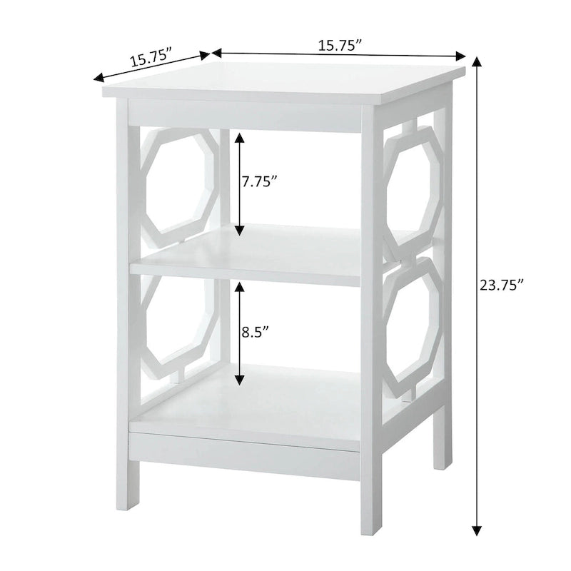 Omega End Table with Shelves