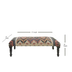 Upholstered Southwest Distressed Bench - 47 x 18 x 16 in