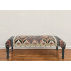 Upholstered Southwest Distressed Bench - 47 x 18 x 16 in