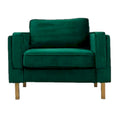 Velvet Armchair with Metal Legs