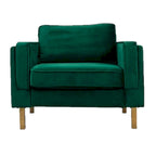 Velvet Armchair with Metal Legs