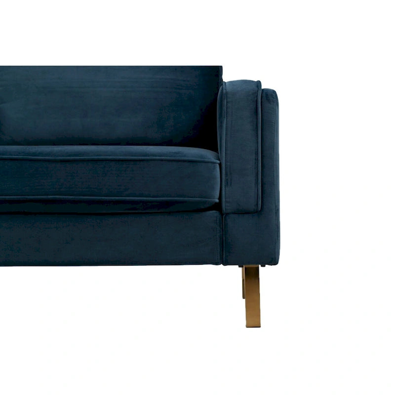 Velvet Armchair with Metal Legs