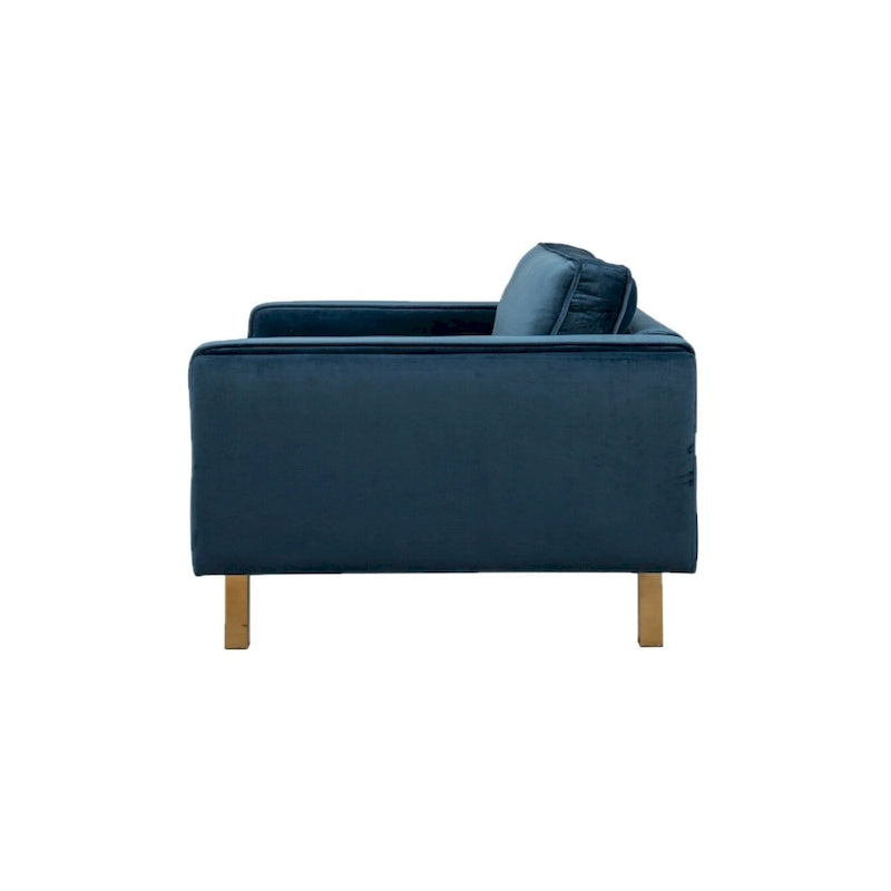 Velvet Armchair with Metal Legs
