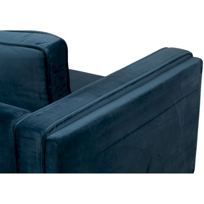 Velvet Armchair with Metal Legs