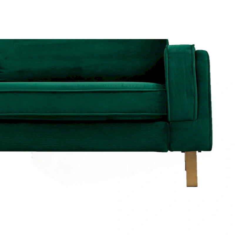 Velvet Armchair with Metal Legs