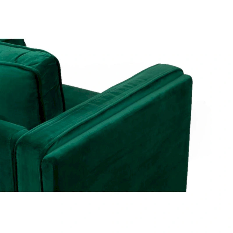 Velvet Armchair with Metal Legs