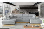 Sectional Sleeper Sofa with LED Lights and Storage