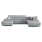 Sectional Sleeper Sofa with LED Lights and Storage