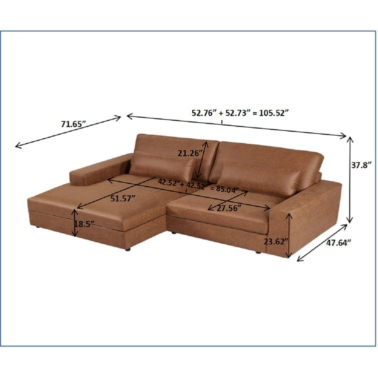105.52-Inch Two-Piece Chaise Sectional Sofa