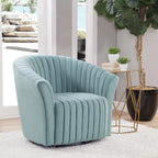 Velvet 360° Swivel Accent Chair with Tufted Channel Upholstery
