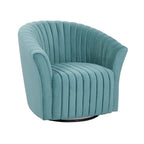 Velvet 360° Swivel Accent Chair with Tufted Channel Upholstery