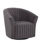 Velvet 360° Swivel Accent Chair with Tufted Channel Upholstery