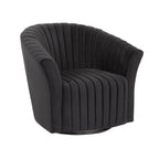 Velvet 360° Swivel Accent Chair with Tufted Channel Upholstery