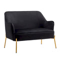 2-Seat Velvet Loveseat Sofa with Gold Chrome Legs