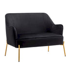 2-Seat Velvet Loveseat Sofa with Gold Chrome Legs