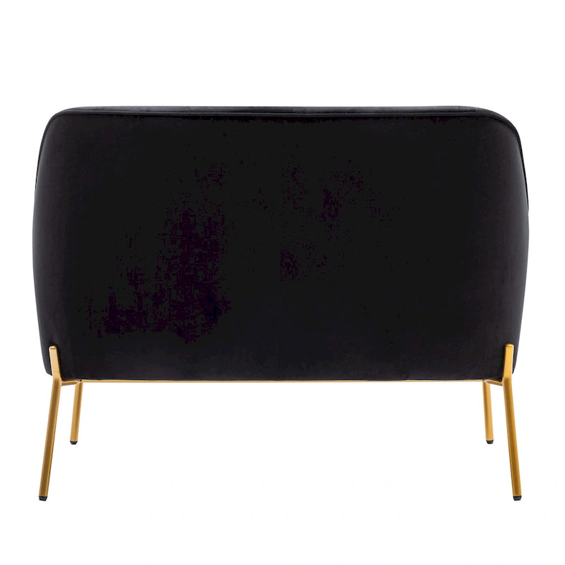 2-Seat Velvet Loveseat Sofa with Gold Chrome Legs