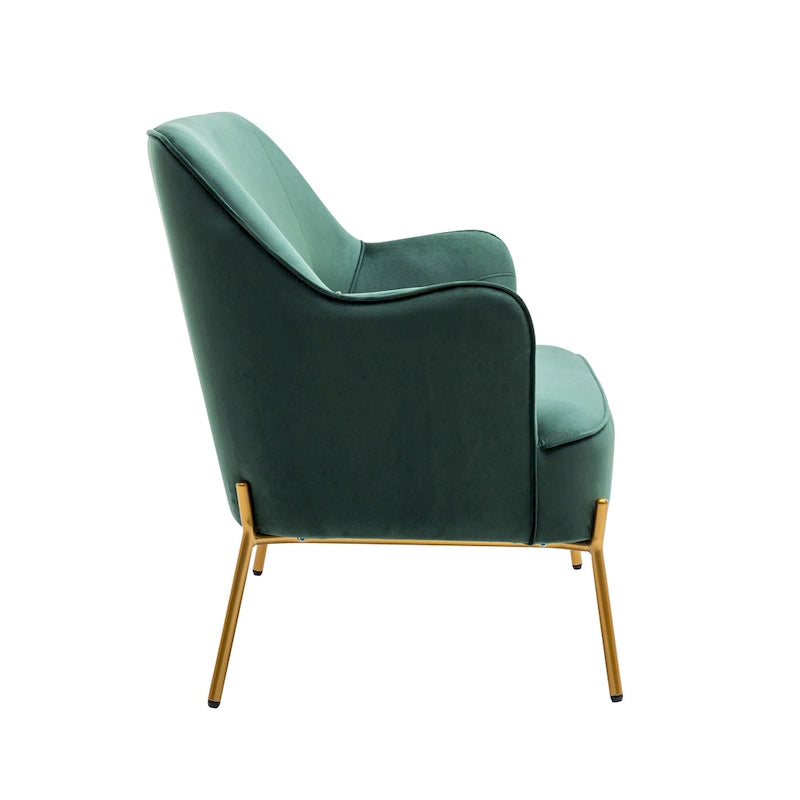 2-Seat Velvet Loveseat Sofa with Gold Chrome Legs
