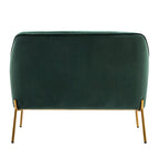 2-Seat Velvet Loveseat Sofa with Gold Chrome Legs