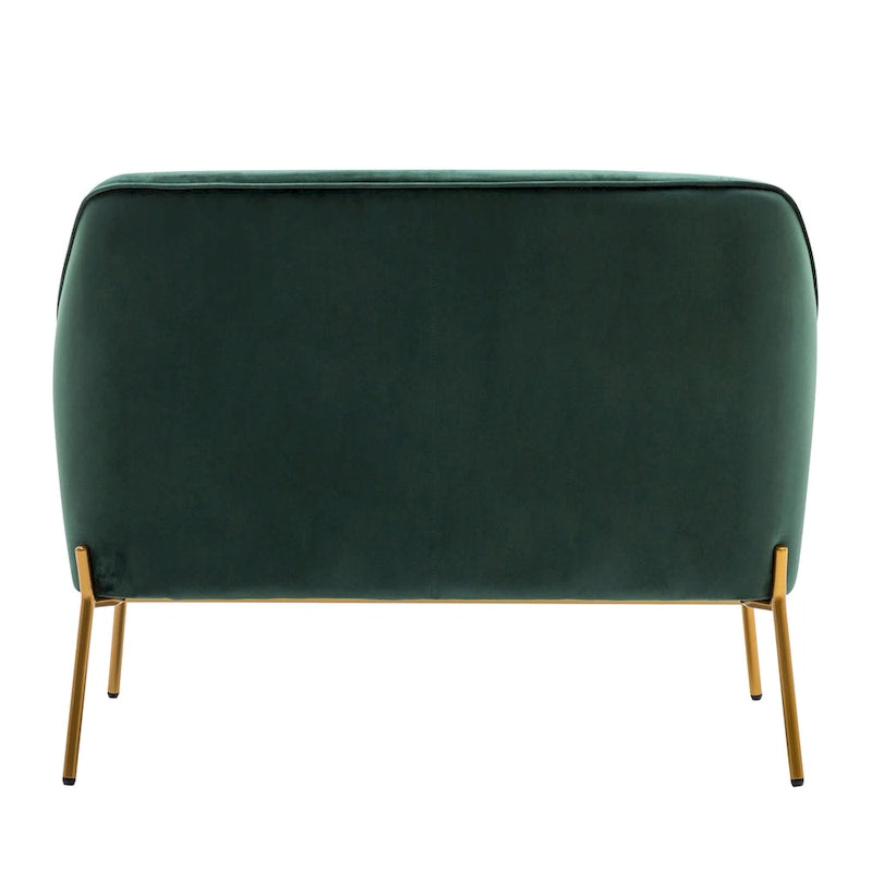 2-Seat Velvet Loveseat Sofa with Gold Chrome Legs