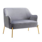 2-Seat Velvet Loveseat Sofa with Gold Chrome Legs