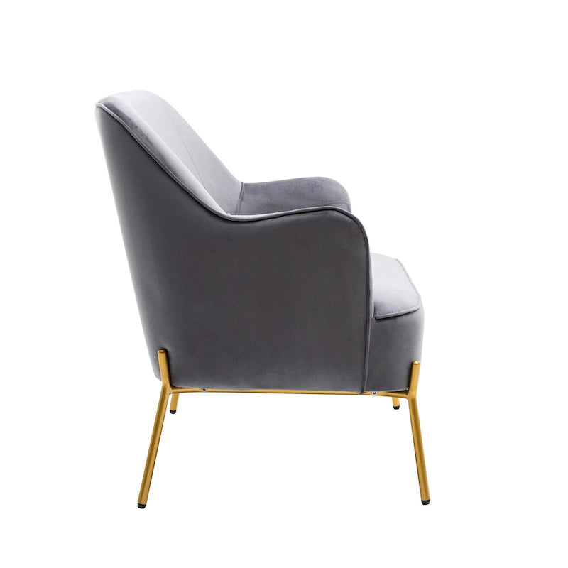 2-Seat Velvet Loveseat Sofa with Gold Chrome Legs
