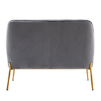 2-Seat Velvet Loveseat Sofa with Gold Chrome Legs