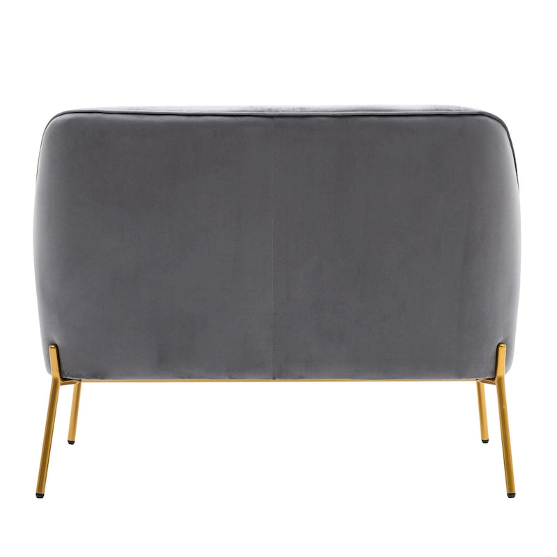 2-Seat Velvet Loveseat Sofa with Gold Chrome Legs