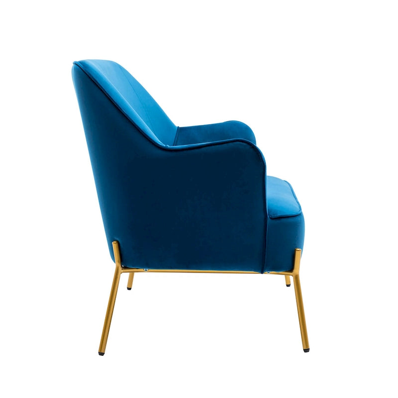 2-Seat Velvet Loveseat Sofa with Gold Chrome Legs