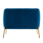 2-Seat Velvet Loveseat Sofa with Gold Chrome Legs