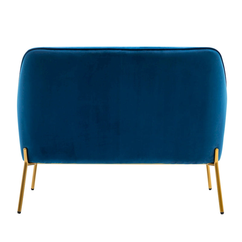2-Seat Velvet Loveseat Sofa with Gold Chrome Legs
