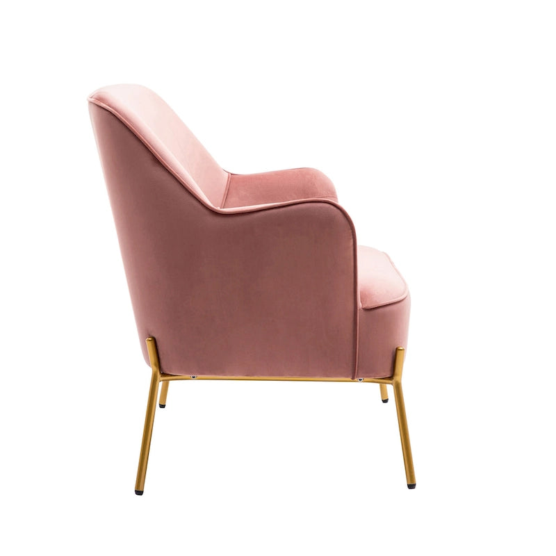 2-Seat Velvet Loveseat Sofa with Gold Chrome Legs