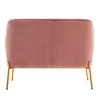 2-Seat Velvet Loveseat Sofa with Gold Chrome Legs