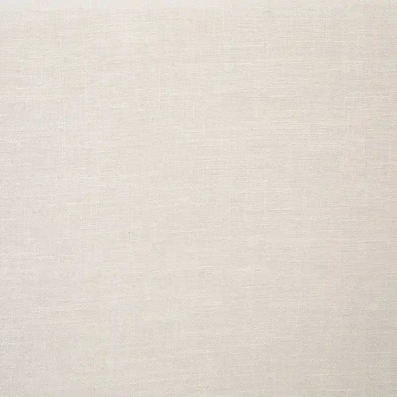 White Linen Upholstered Platform Bed