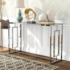 Glitterati Glam Chrome 48-inch Ripple Glass Sofa Table by Furniture of America
