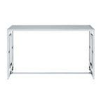 48-Inch Ripple Glass Top Sofa Table with Open Steel Frame