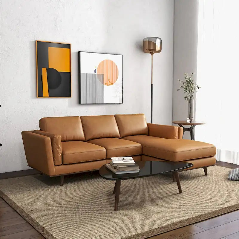 Top-Grain Leather Corner Sectional Sofa