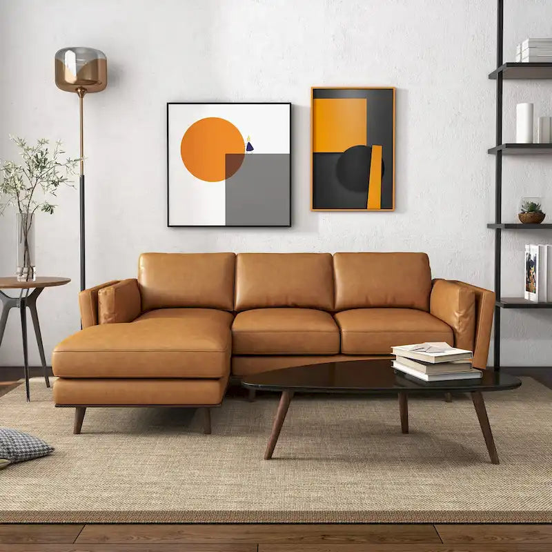 Top-Grain Leather Corner Sectional Sofa