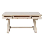 Solid Wood Unfinished Executive Desk with Decorative Base