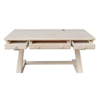 Solid Wood Unfinished Executive Desk with Decorative Base