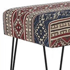 Rectangular Bench Ottoman with Fabric Seat and Metal Legs