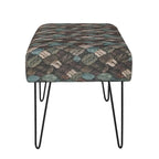 Rectangular Bench Ottoman with Fabric Seat and Metal Legs