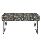Rectangular Bench Ottoman with Fabric Seat and Metal Legs
