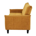 79-Inch Mustard Fabric Sofa Bed with Biscuit Tufting
