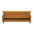 79-Inch Mustard Fabric Sofa Bed with Biscuit Tufting
