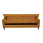 79-Inch Mustard Fabric Sofa Bed with Biscuit Tufting